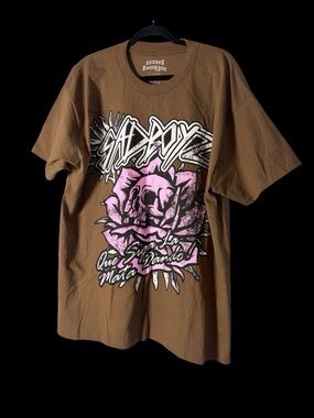 Sad Boyz T Shirt Mens X-Large Short Sleeve Cotton Brown Junior H Skull